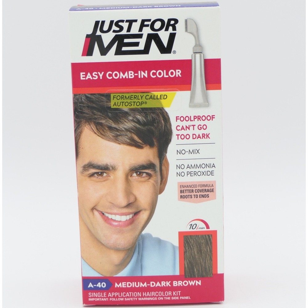 Just For Men Easy Comb-In Color A-40 Medium-Dark Brown Single App Haircolor Kit